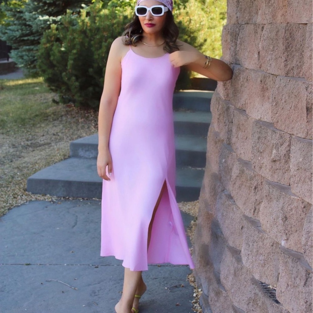 Zara blush satin slip dress - Picture 3 of 16